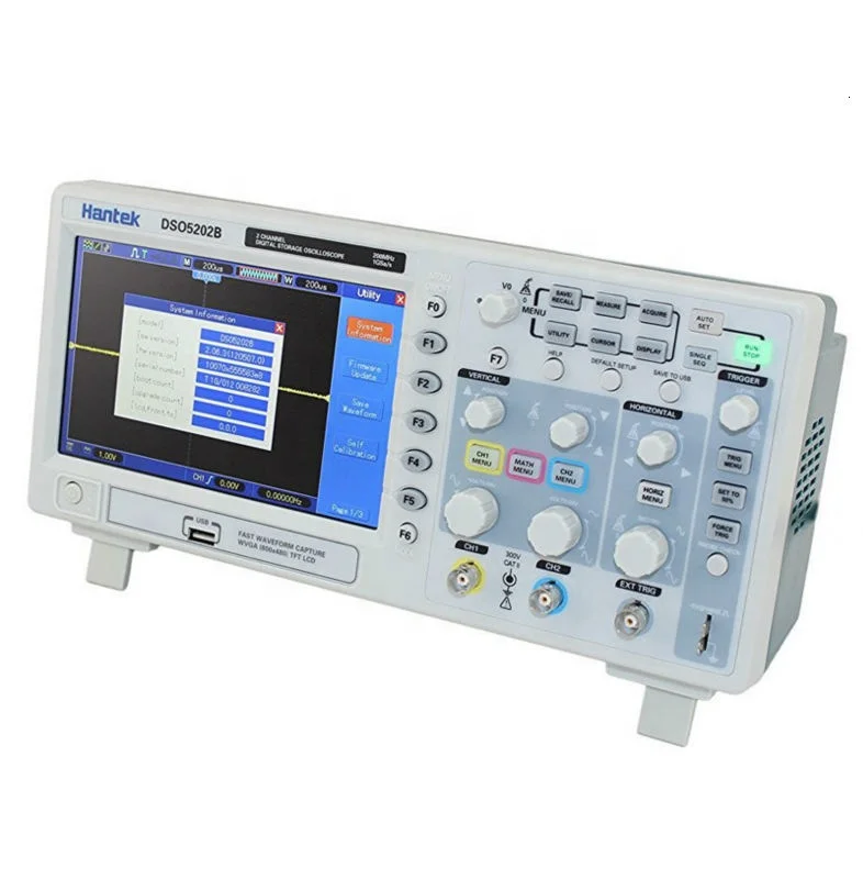 Hantek DSO5062B/DSO5102B/DSO5202B Digital Storage Oscilloscope 1GS/s USB 7' Color 2 Channels 2CH Record Length 1M USB
