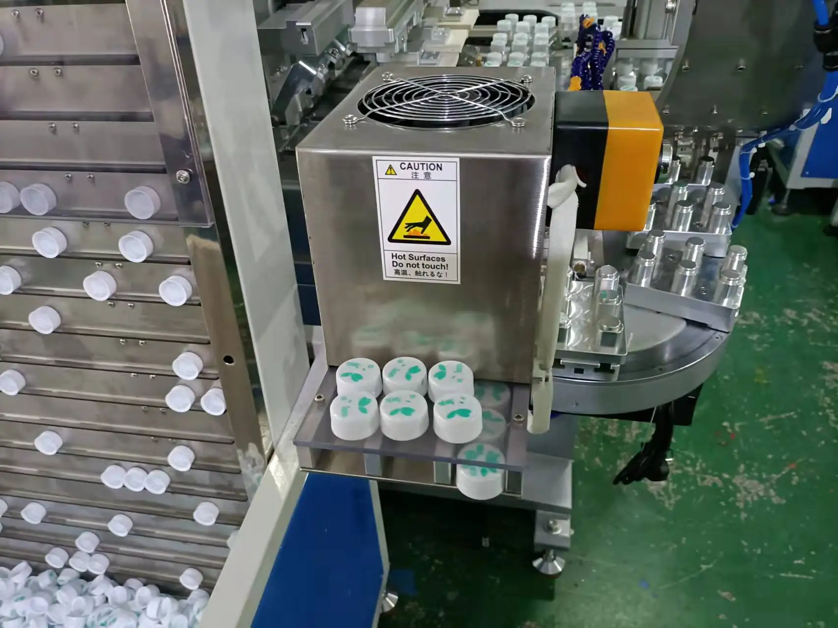 4 Color Sealed Ink Well Pad Printing Machine with Conveyor Automatic Closed Ink Cup Pad Printer for Wine Bottle Cap