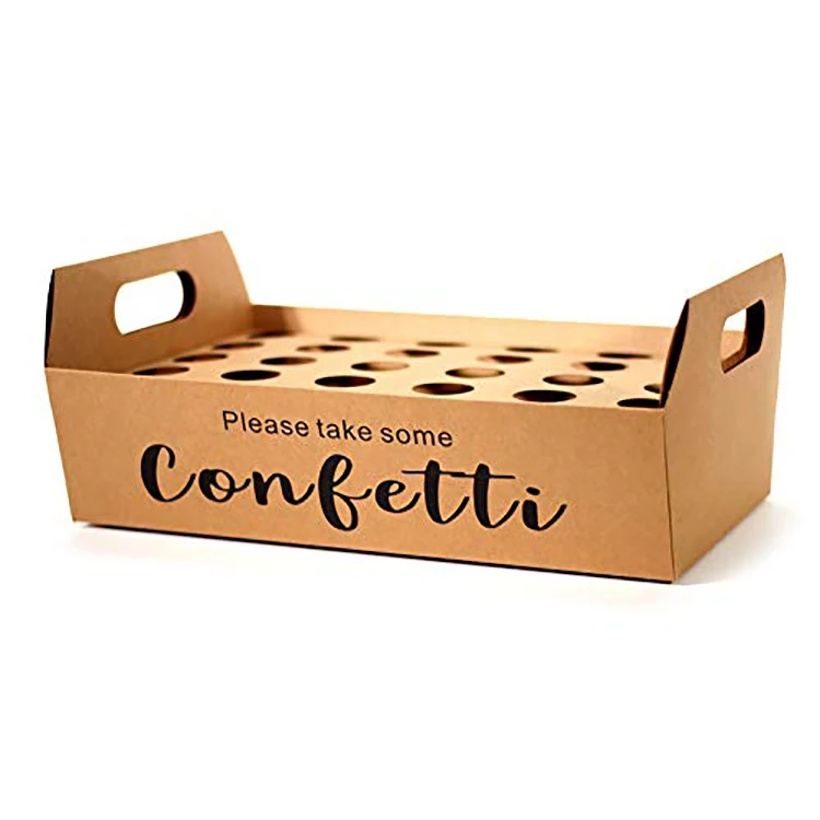 Eco Ice Cream French Fry Waffle Egg Wedding Confetti Cone Stand Packaging Box Tray Holder Kraft Shipping Mailer Box