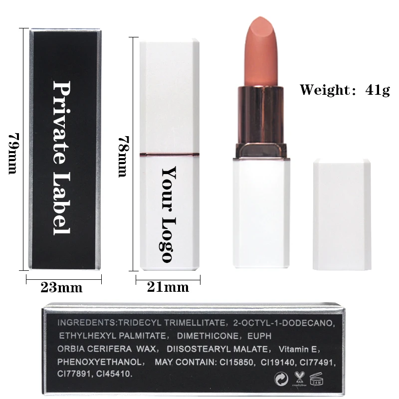 Best Selling Low Moq Make Your Own Brand Customized Unique Natural Organic Luxury Makeup Cosmetics Oem Odm Lipstick