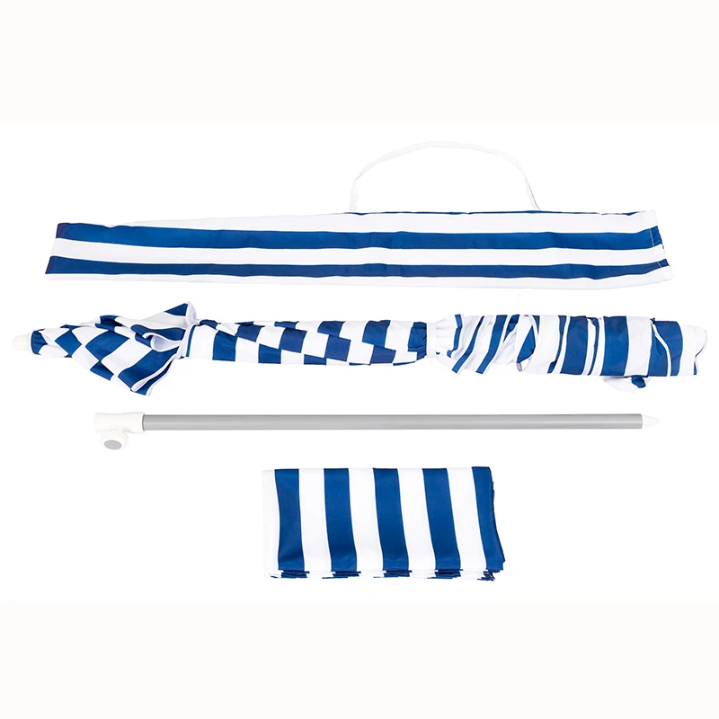 High Quality White and Blue Stripe Pattern Portable Square Sun Protection Pop Up Beach Umbrella Canopy Cabana Tent