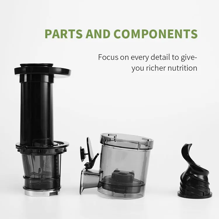 Easy to Clean Small Size Large Capacity Slow Juicer Quiet Motor Reverse Function BPA-Free Cold Press Juicer