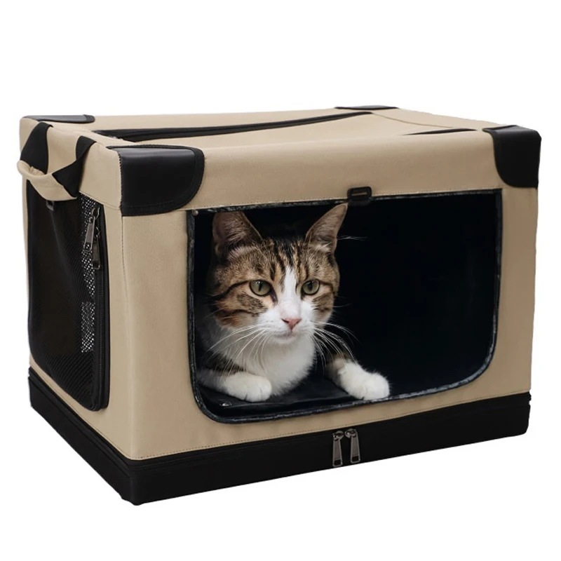 Breathable Pet Cat Dog Carrier Bag Outdoor Travel Crate Soft Sided Foldable Cats Cage Kennel Backpack Pet Shoulder Bag Carrier