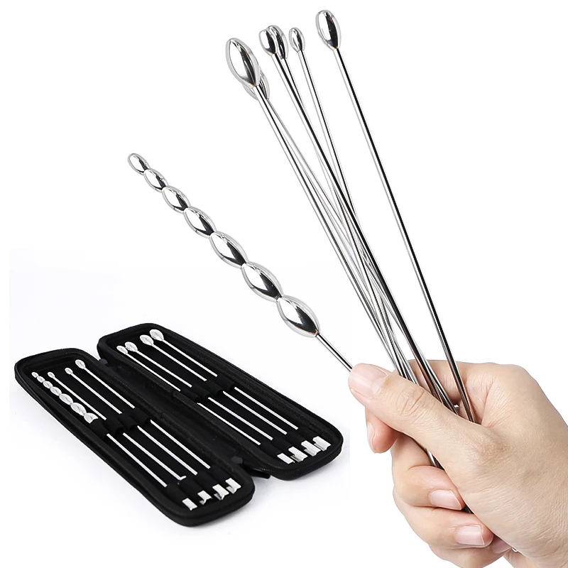 Silver Stainless Steel Male Urethral Plug Urethral Insertion Urethral Sounds Set