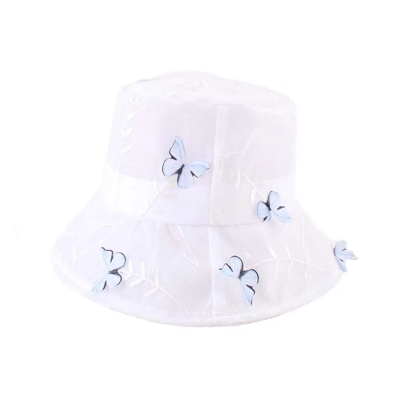 White Organza Gauze Church Hat Theme Party Formal Fascinator Top Hats Sequin Sun Hats For Women Girls