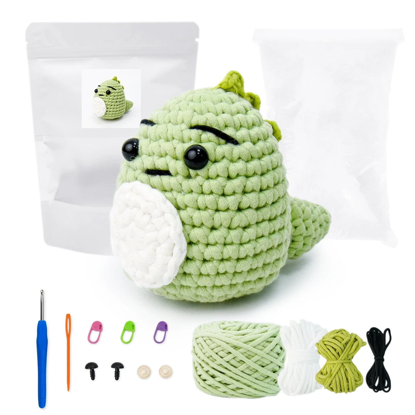 Cute Animals dinosaur DIY Crochet Kit for Beginner Pack for Adults and Kids crochet box kit kit de tricotage et de crochet