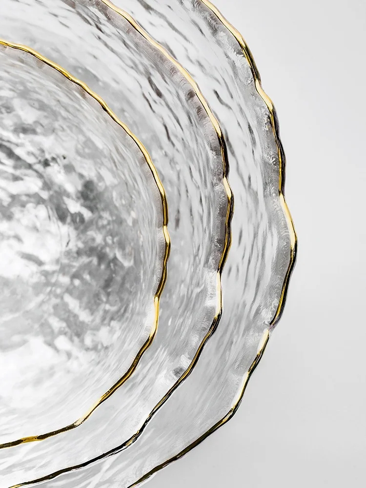
Modern elegant style safe clear glass mixing bowl multi-purpose dessert bowl crystal salad bowl 