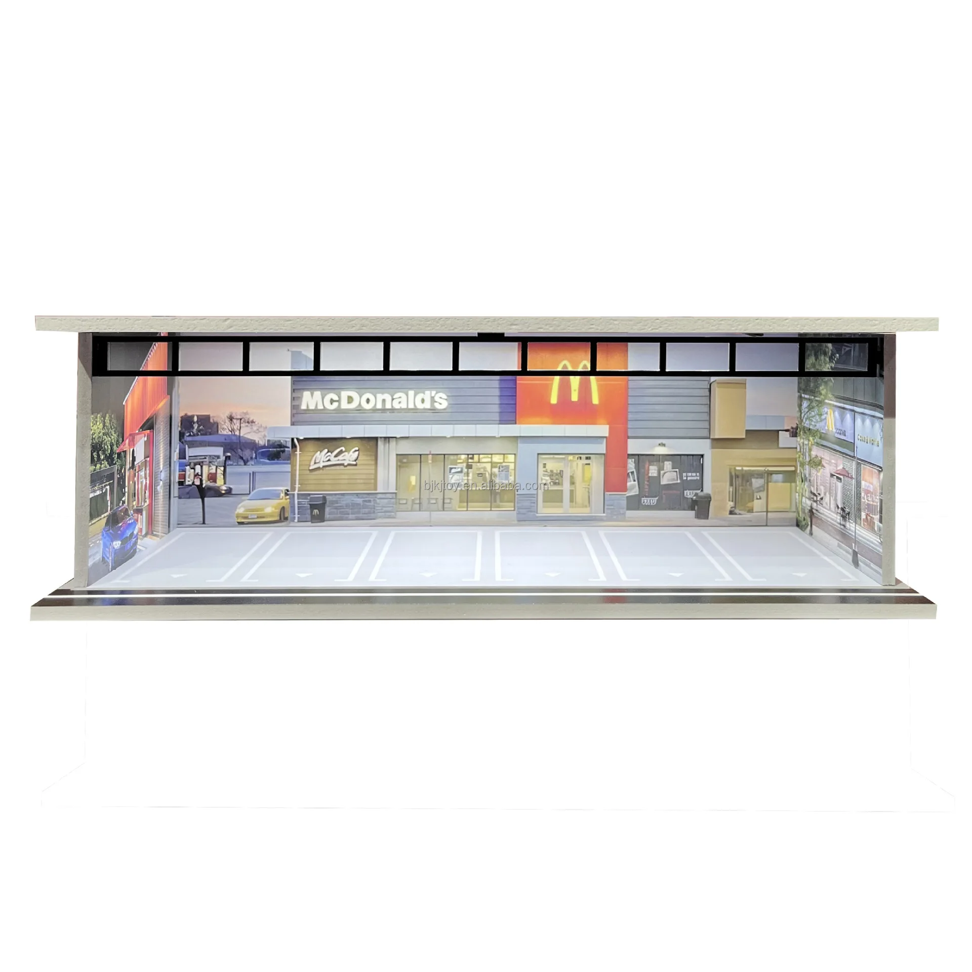 PVC 1:64 Scale Car Model Display Case For Hotwheel Matchbox Cars Model Diorama Parking Lot With Light