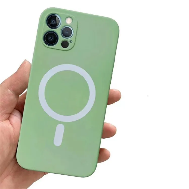 Hot Sale Magnetic 1:1 Square Phone Case For IPhone 13 12 Pro Max Mini For Magsaf Support Wireless Charging Silicone Cover Case