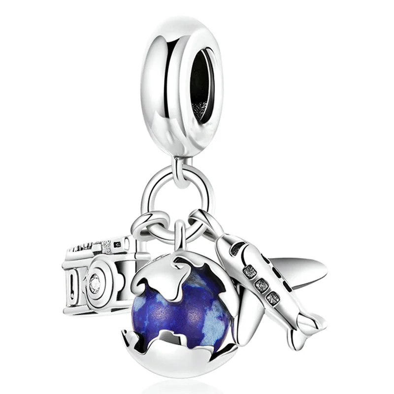 Wholesale DIY Jewelry Blue Series Charms For Jewelry Making 40 Patterns Silver Bracelets Charms