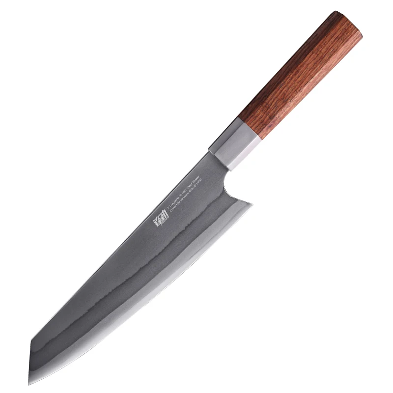 8 дюймов kiritsuke нож 7 слоев 440c одетый стальной японский рыбы мяса суши кухонный шеф-повара с желтые сандалии рукояткой из цельного дерева