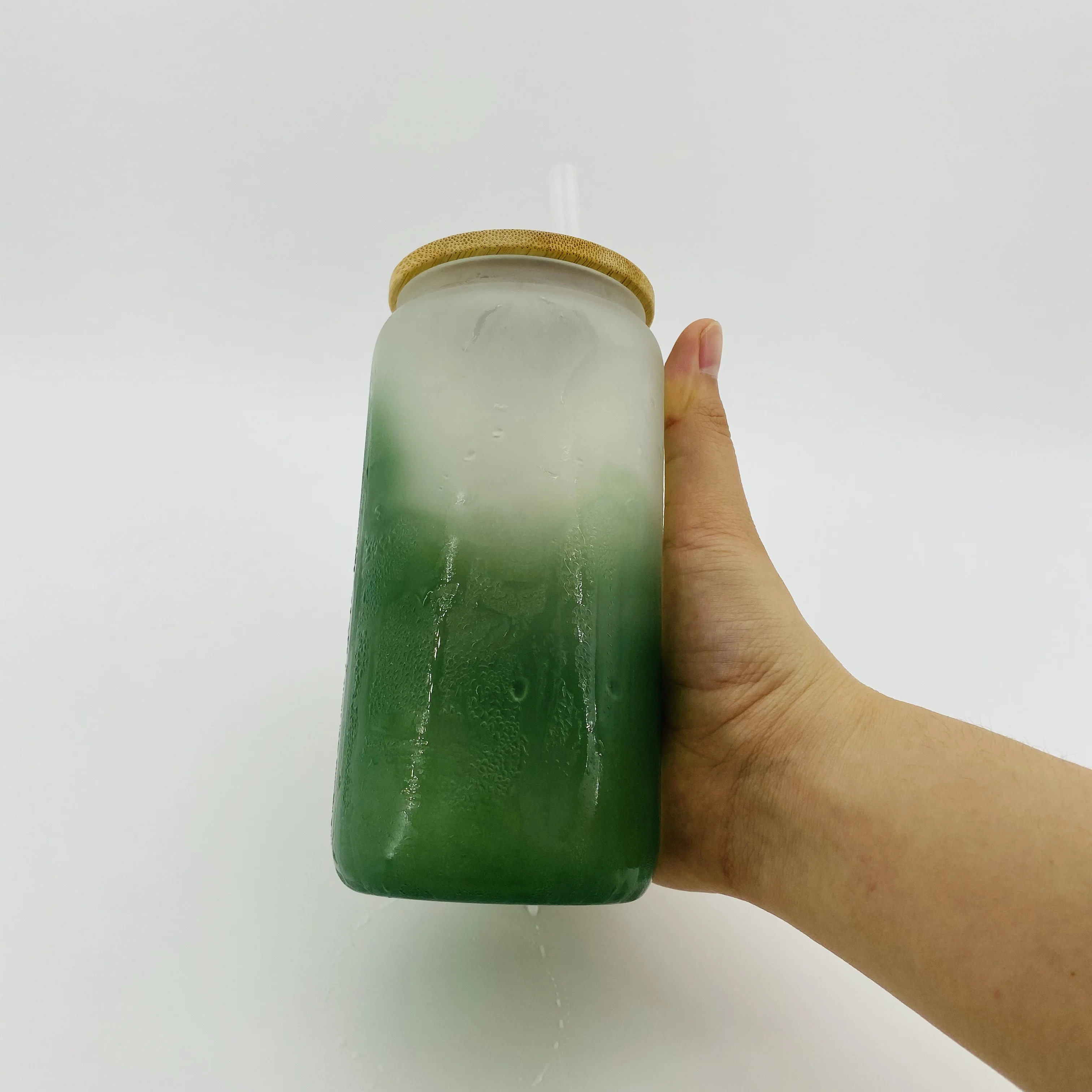 Factory price cold color changing 16oz DIY blank sublimation Beer Can Glass Cups mixed color for White Sublimation Transfer