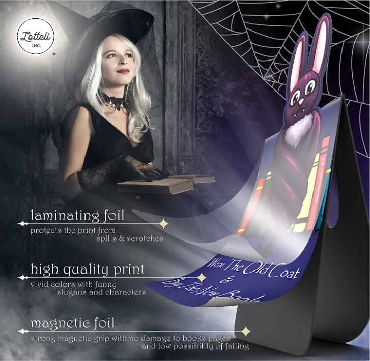 Folding Paper Printing Book Marker Bookmarker Fridge Magnet Card Paper Magnetic Bookmarked