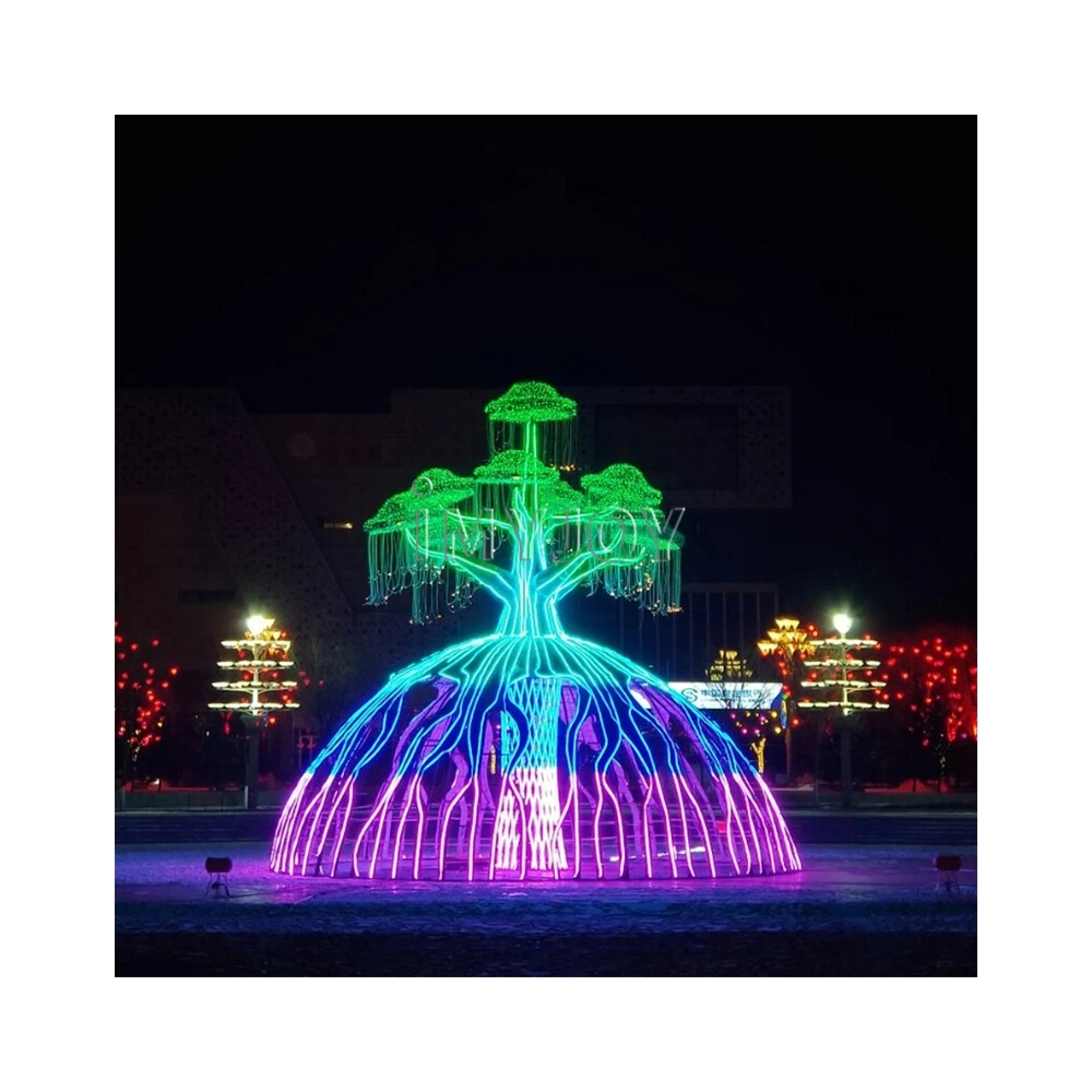 Large outdoor playground electronic smart interactive drum magic life of tree christmas decoration landscape fairy lights tree