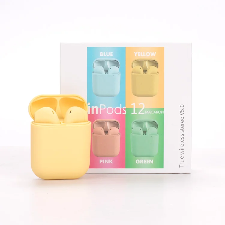  Inpods 12 Macaron OEM Высокое качество спрос Портативный прочный профессиональный мини водонепроницаемый долгий режим ожидания наушники 1:1
