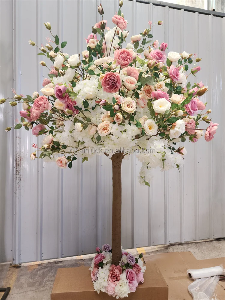 Factory Price Cherry Trees Silk Flower Artificial Cherry Blossom Tree For Wedding Decoration