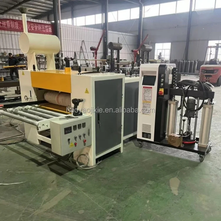 Customizable woodworking P UR hot melt adhesive high light plate flat pasting machine production line
