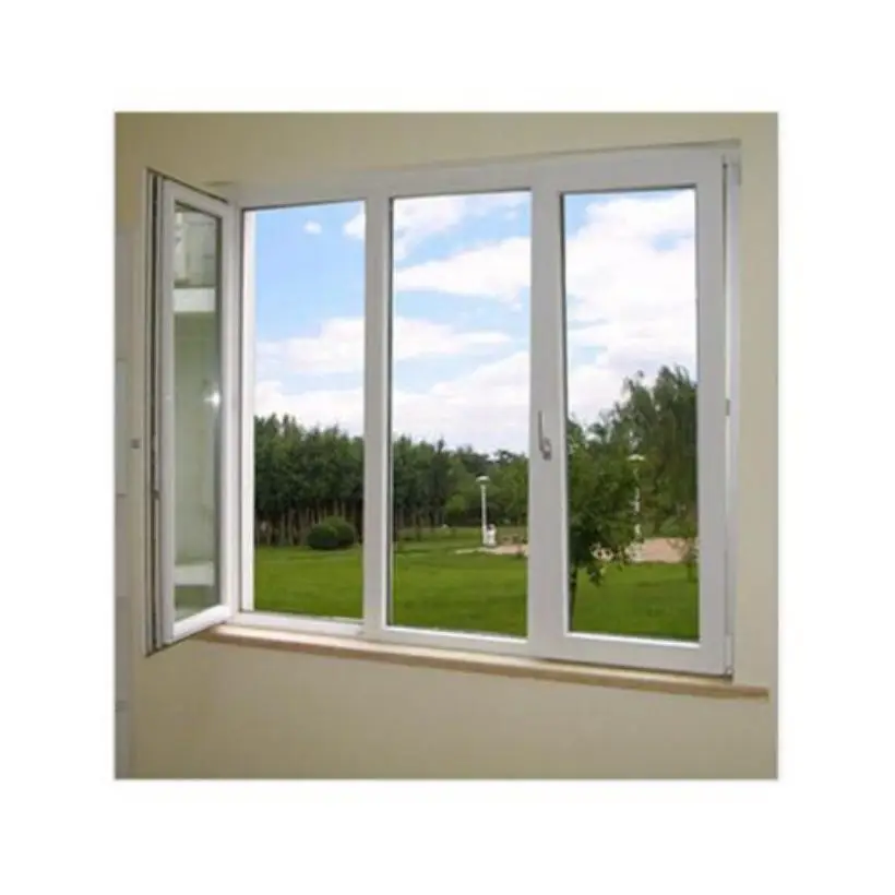 Hurricane Impact Soundproof Aluminum UPVC Windows Vinyl Double Triple Glazed Low-E Glass PVC Casement Window