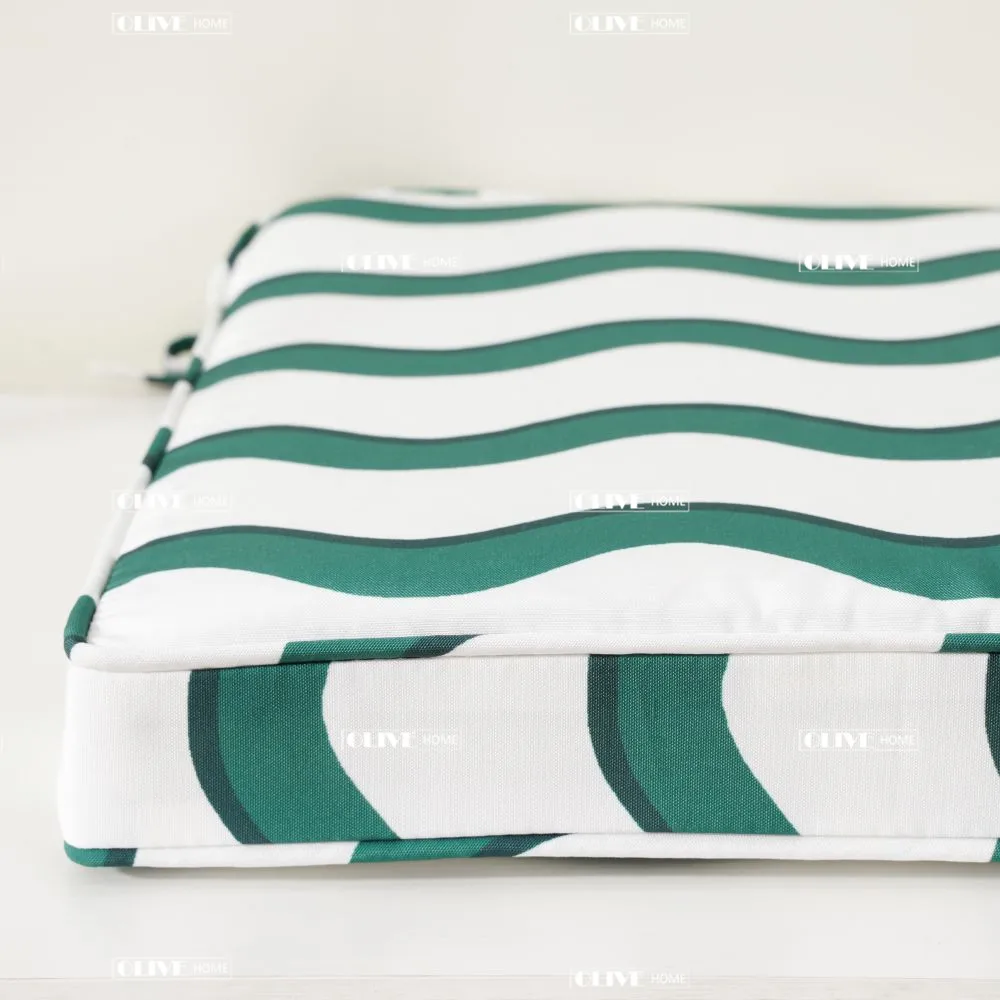 Green solid color comfortable waterproof custom design Outdoor Chair Cushions with Double Piping Patio Chair Cushions