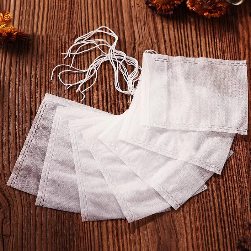 Wholesale Disposable Empty Tea Bags With String Heal Seal Teabag Eco-Friendly Non-Woven Fabric Teabags