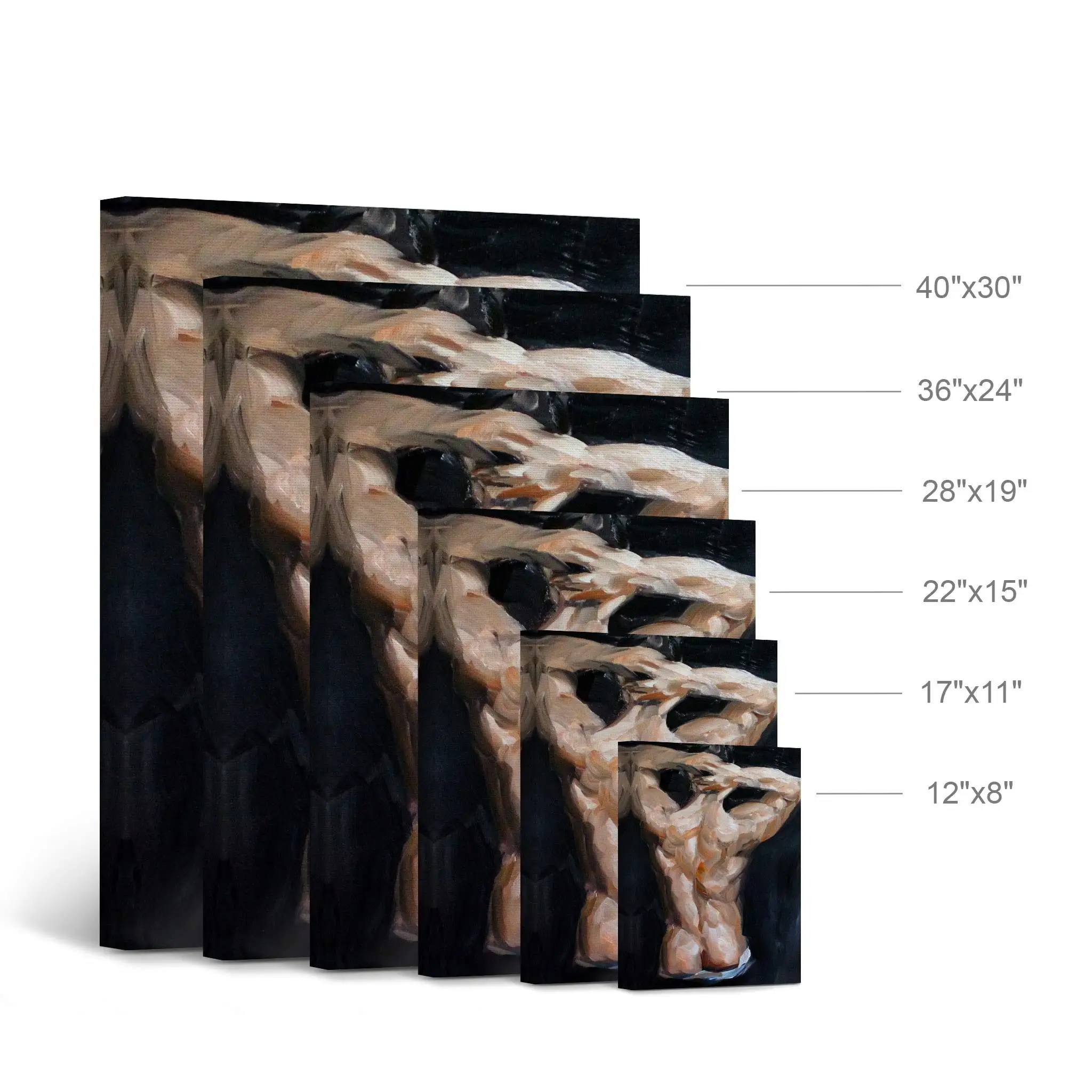 Realistic Muscular Man with Sexy Butt Portrait Oil LGBT Painting Poster Half Nude Gay Art For Living Room Decor Bedroom Wall Art