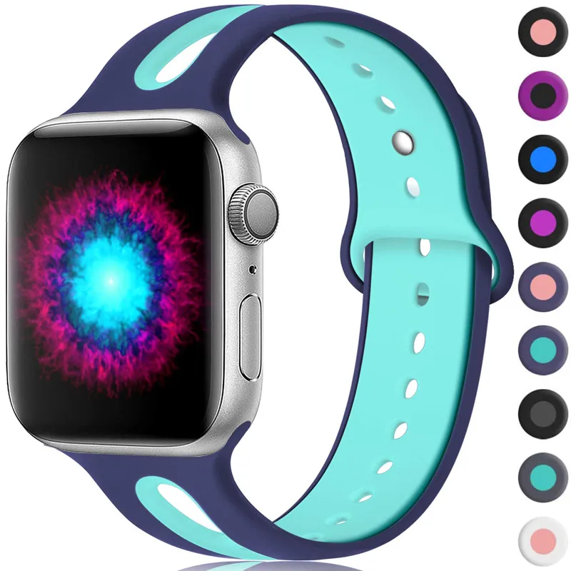2022 Hot Selling Silicone Breathable Band for Apple Watch 7/6/5/4/3/2/1
