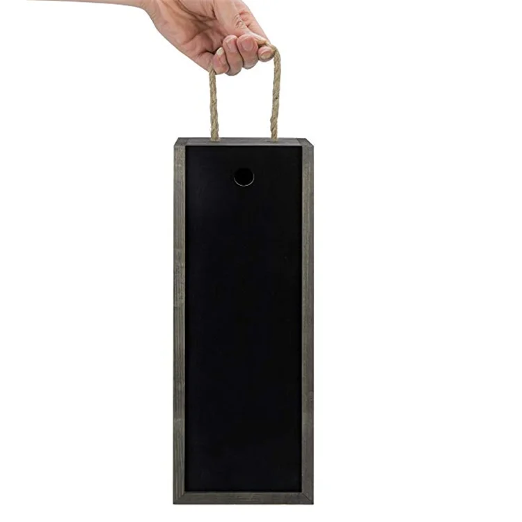 
Vintage grey wood chalkboard with rope handle exquisite wooden box wine 
