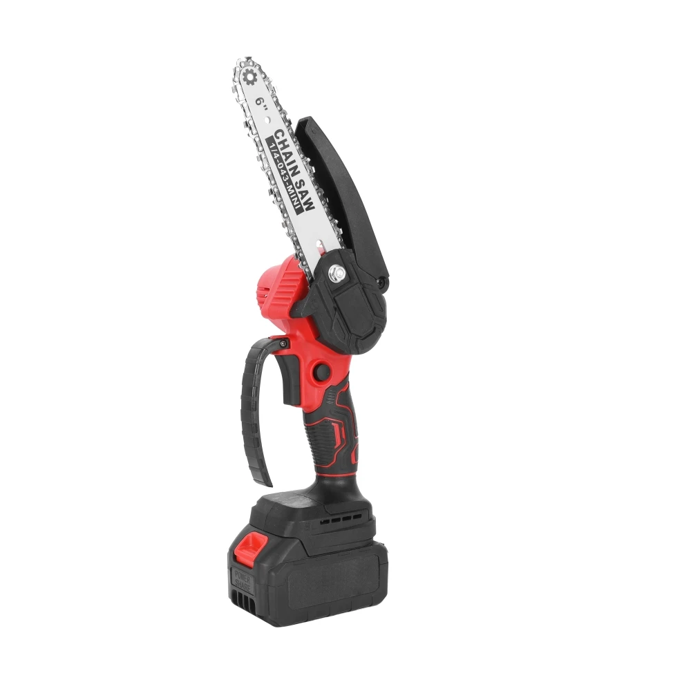 6-Inch Portable Electric Chain Saw with Adjustable Oil Pot 24V Lithium Battery Rechargeable for Wood Sawing OEM Supported