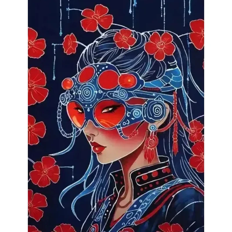 1pc DIY 5D Diamond Embroidery Cross Stitch Picture 40*50cm Peking Opera Cultural Pattern Full Diamond Art Craft Wall Decoration
