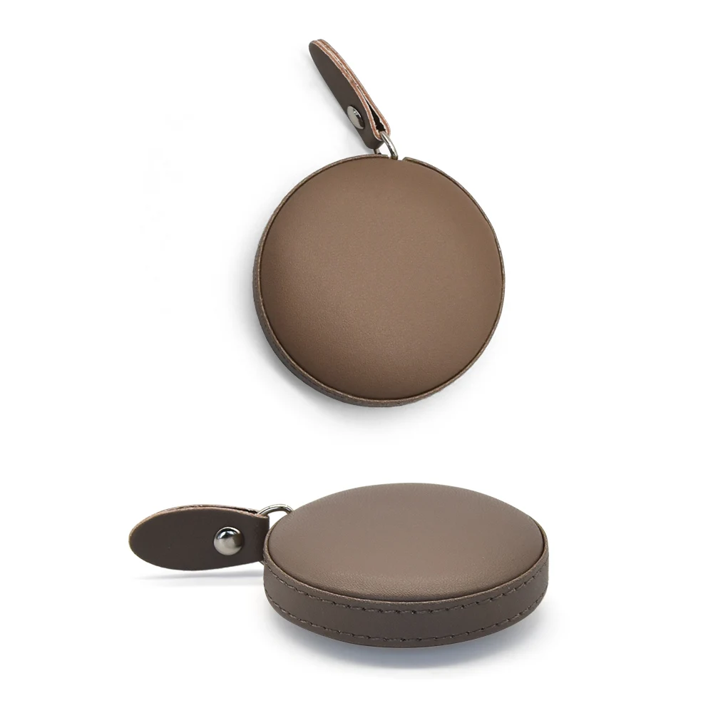 Custom circular multi coloured portable promotional tape measures with printed l ogo