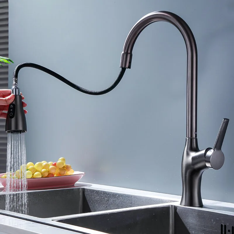 Single Cold Flexible Kitchen Faucet With Pull Out Sprayer Sanitary Ware China