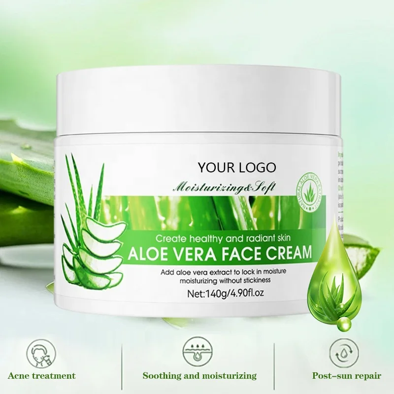 Korea Care Extract Facial Moist Repair Skin Face Cream Aloe Vera Series Customized Moisturizing Aloe Vera Hyaluronic Acid Cream