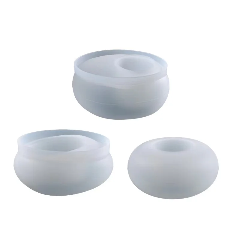 DIY crystal dripping resin mold oval potted Candlestick decoration cement gypsum silica gel mold