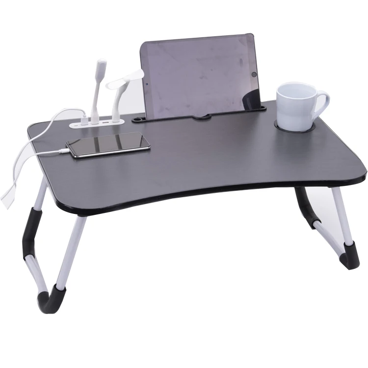 K&B mini usb folding standing wooden laptop bed table notebook computer desks bedroom study