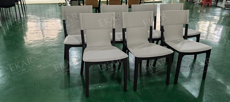 Imported White Wax Wood Hard Leather Edge Craftsmanship Armchair Modern Contemporary Dining School Apartment Entry Dining Chair