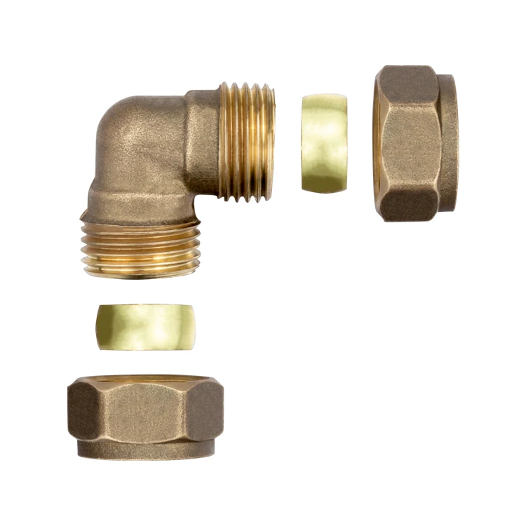 Factory Customized Chrome Plated Brass 90 Degree Assembling  Red Copper Fittings