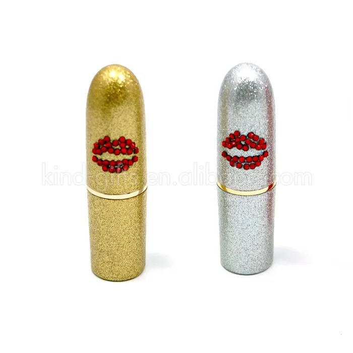 Custom empty lipstick tube shiny rhinestone crystal lipstick tube packaging