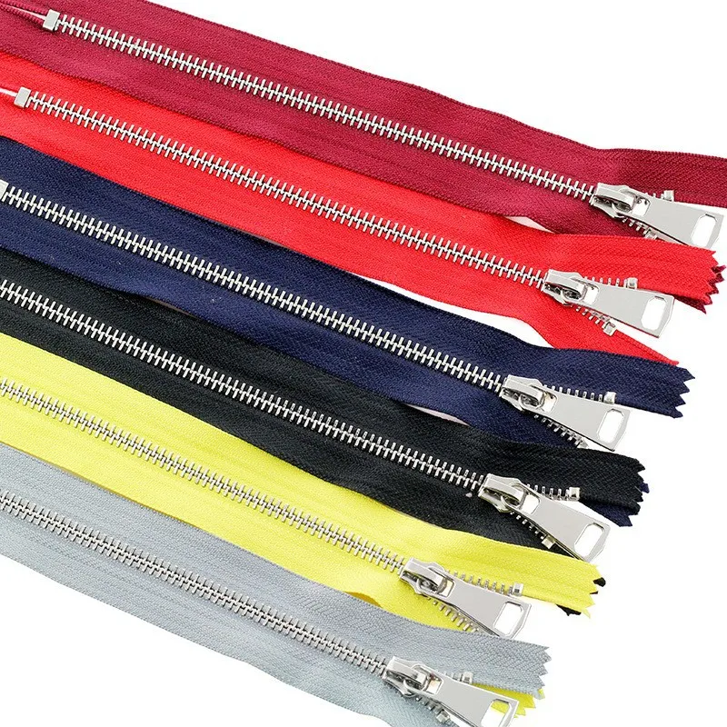 High Quality No.3/5/8 Metal Zippers Custom Color Metal Zip For Clothing Coat Bag Sewing Multi-color Close-End Metal Zipper