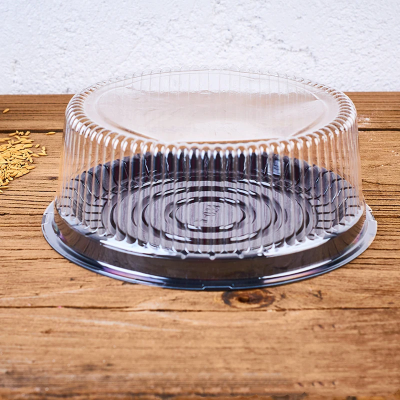 Cake Boxes Clear PET Food Containers Transparent Round Plastic Custom Takeaway Disposable 6 8 10 Inch Gift Packing CMYK Printing