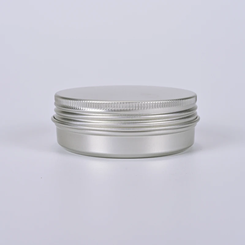 
60g 60ml 2 Ounce 2oz Silver Aluminum Jar Tins With Screw Lid Portable Makeup Skin Care Cream Tea Metal Sealed Packaging 2oz 