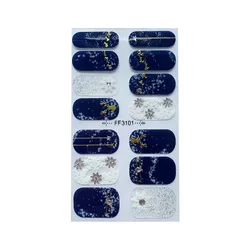 Новый дизайн, рождественские наклейки для ногтей, 3D снежинки, лось, Рождественские елки, обертывания для ногтей