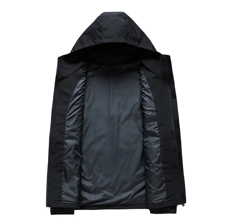 Men Fashion Stand Collar Oversized Boy Clothing Thin Black Mens Hooded Bomber Jackets Coat