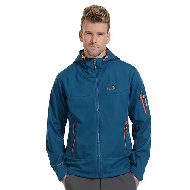 Pelliot fleece lined sports hiking camping jacket outdoor softshell running jacket embroidery