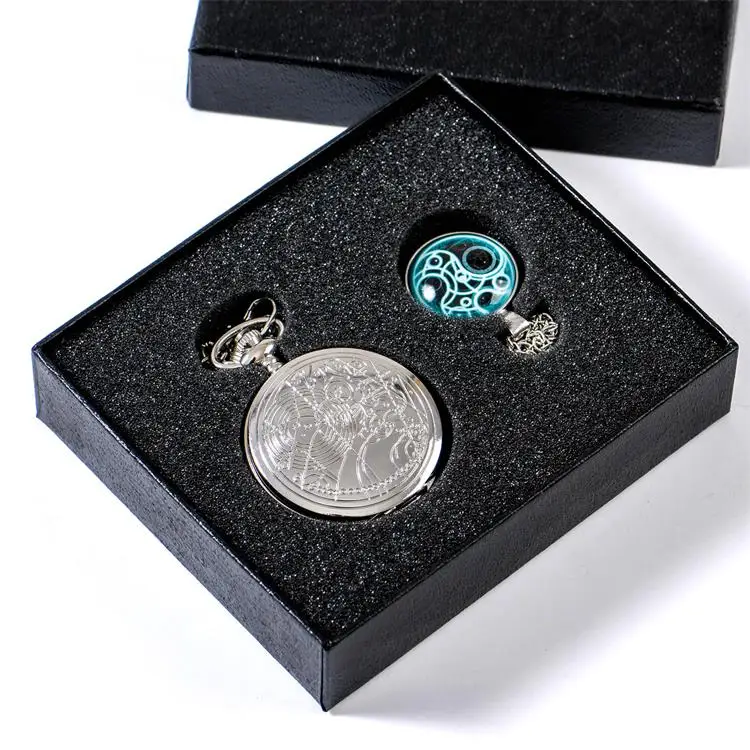 Wholesale Jewelry Necklace Clock Vintage Steampunk Accessories Dr Who Pocket Watch with Chain for Men Gift