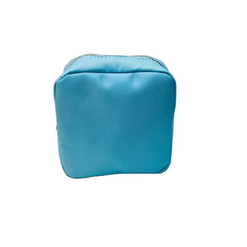 Multi Colors and Sizes Low MOQ Nylon Cosmetic Bag Zipper Travel Bag For Women Lady  Makeup Pouch