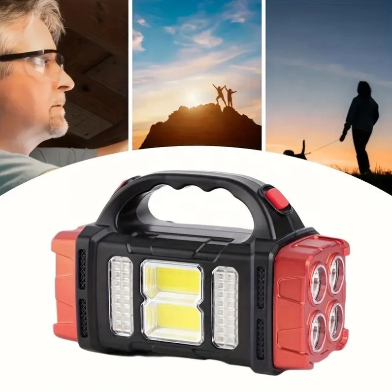 Shingel Multifunctional Led Solar Camping Light Bright Portable Rechargeable Flashlight For Outdoor Hiking