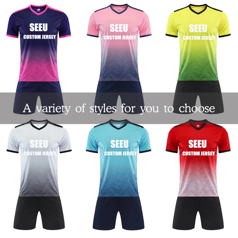 SEEU Original Factory custom soccer jersey set Low MOQ football team soccer shirts jerseys set customized soccer jersey