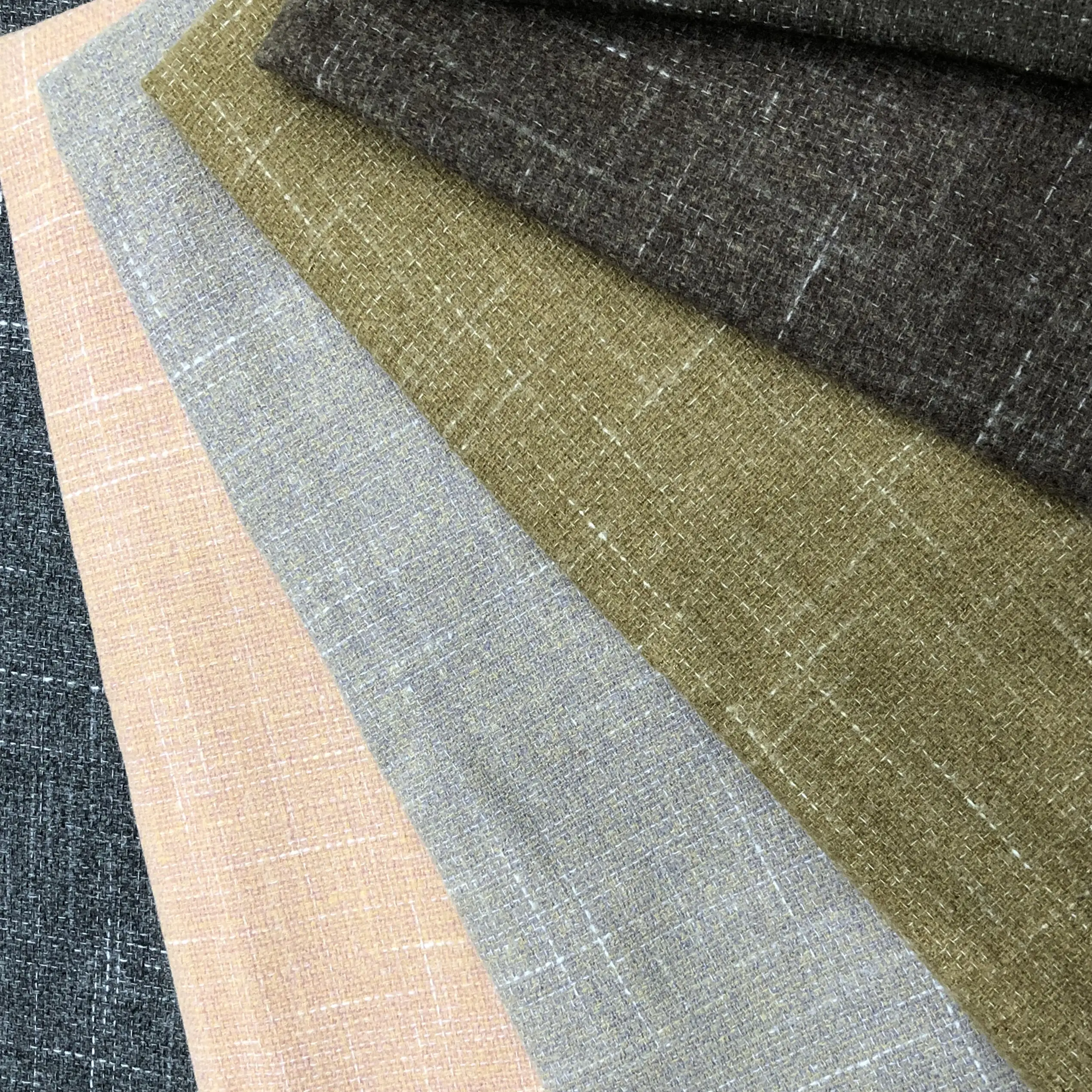 Jiexingtextile лидер продаж стильная шерстяная полиэфирная акриловая смесь твидовая ткань тканая пряжа окрашенная для сумки обивка мальчиков