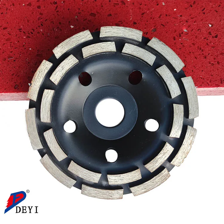 125mm abrasive stone aluminum base diamond cup shape  grinding wheel 5inch double row for ceramic tiles