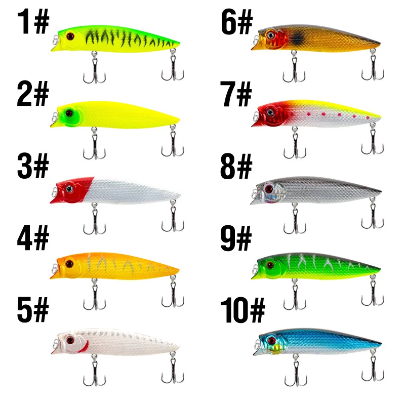 ZHUO RUN Wholesale 9.5cm 12g 10 Colors Strong Hooks Floating Bait 3d Lure Eyes Popper Fishing Lures Minnow Bait Bionic Bait
